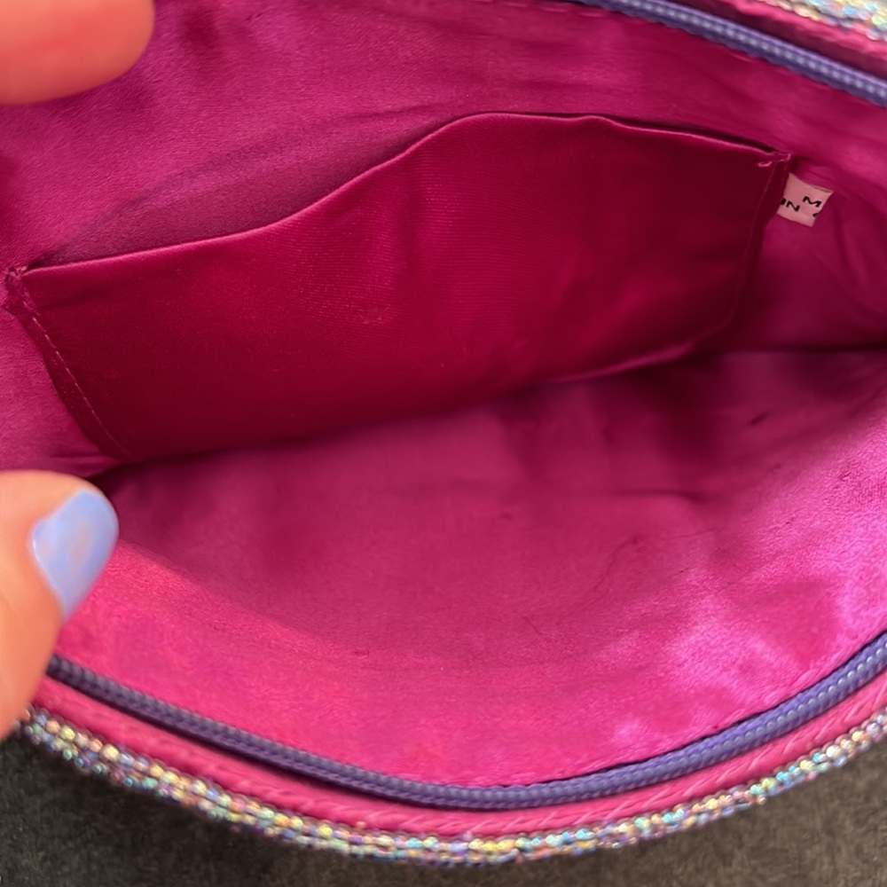 Purple Sequin Patch‎ Bag Zip - Picture 2 of 3